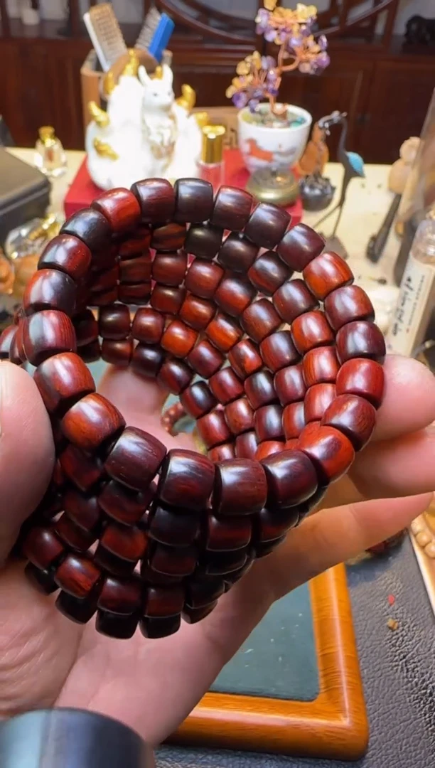 【闪购商品】小叶紫檀手串/手链琴料火焰纹单圈直切10mm