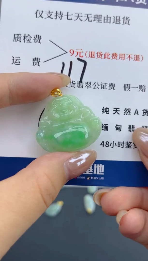颈饰18K金镶嵌翡翠天然A货翡翠
