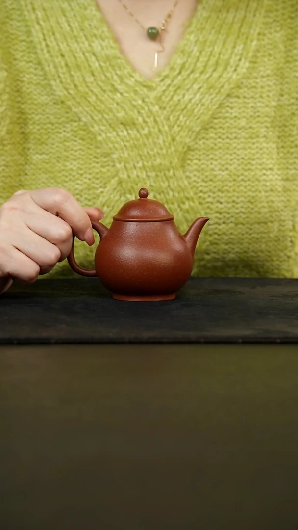 茶壶紫砂梨潘头砂朱泥140cc