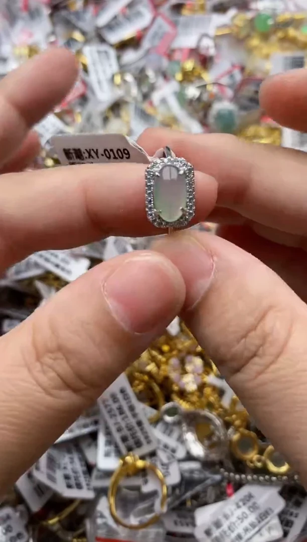 【闪购商品】翡翠戒指银S925镶嵌44444---8