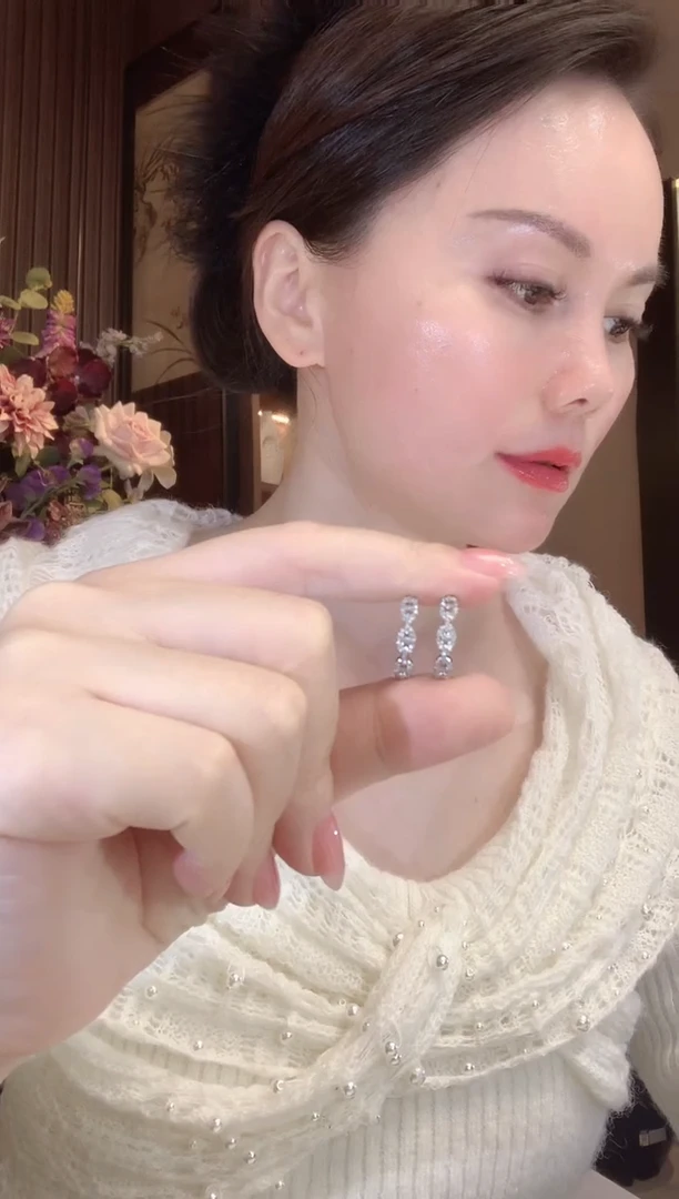 18K金镶嵌耳饰钻石D21