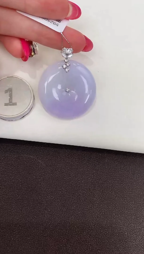 颈饰18K金镶嵌翡翠天然缅甸a货翡翠0