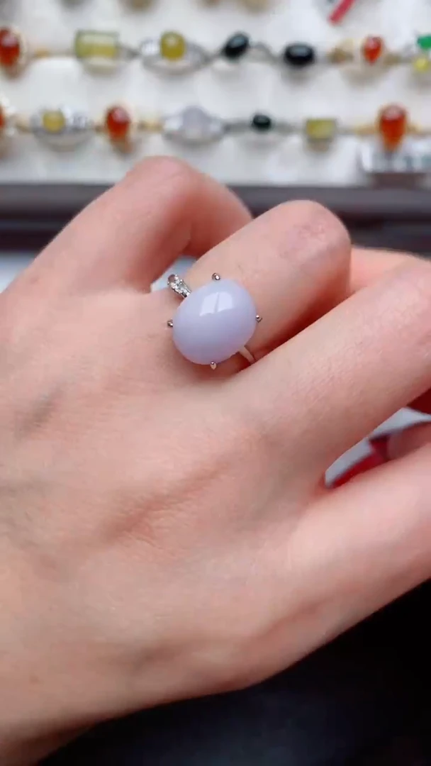 银S925镶嵌戒指翡翠...