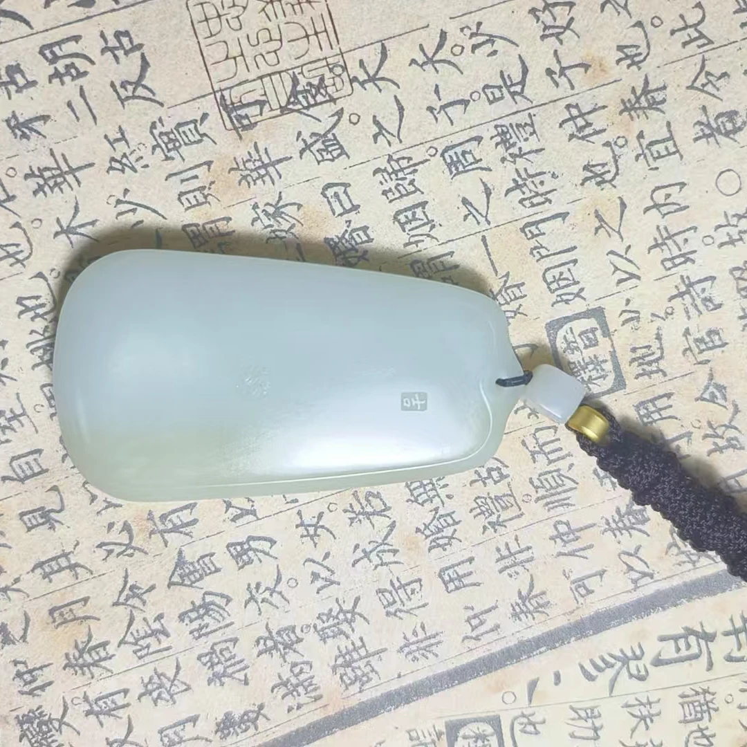 和田玉白玉平安无事牌