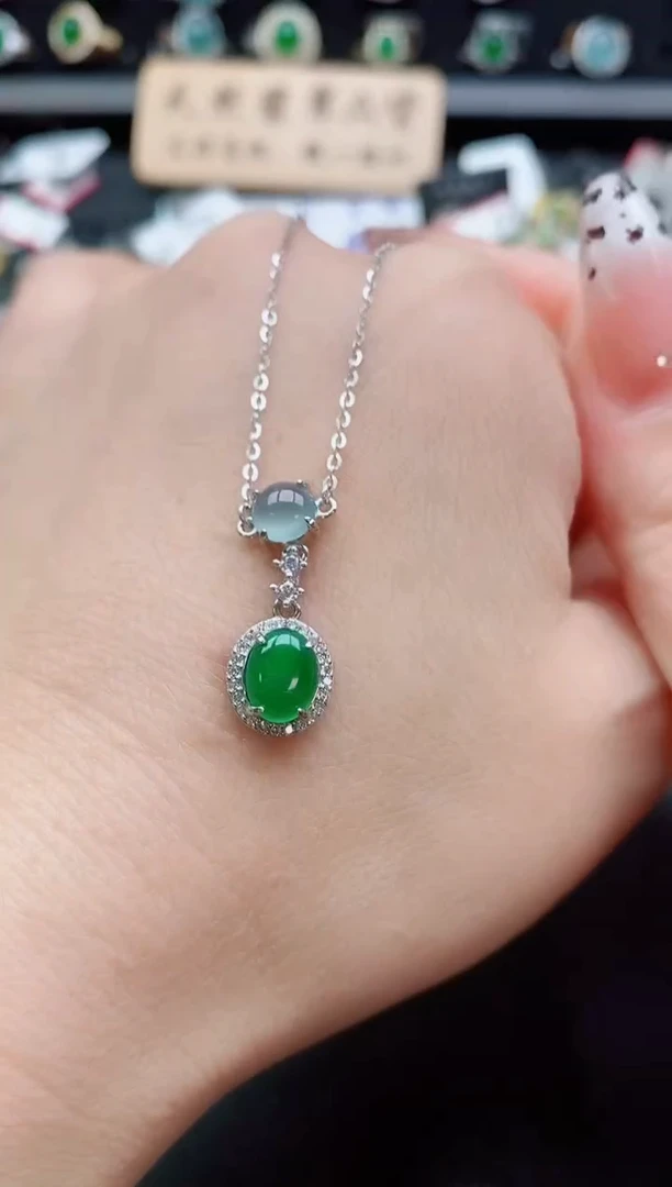 套链银S925镶嵌翡翠1