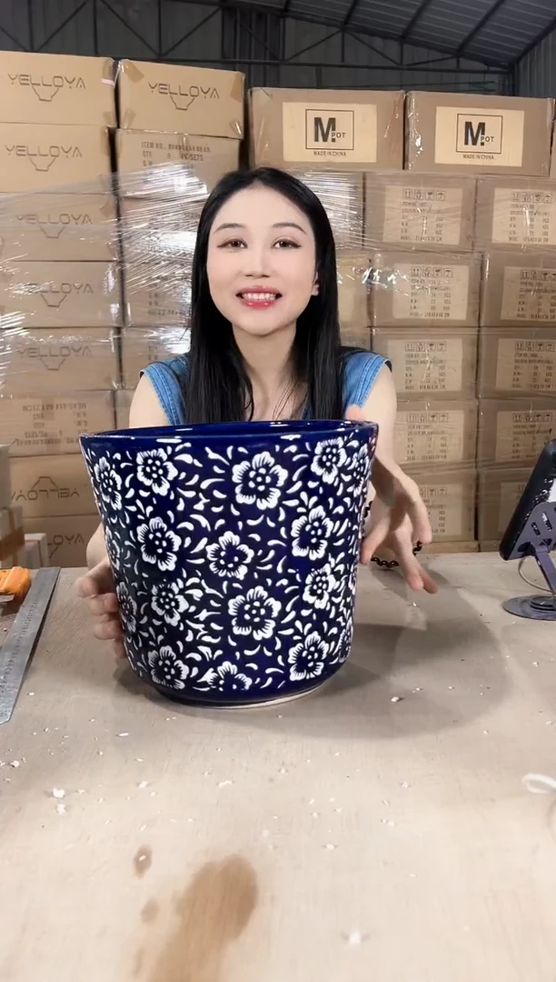 收腰蓝白花大号25x21