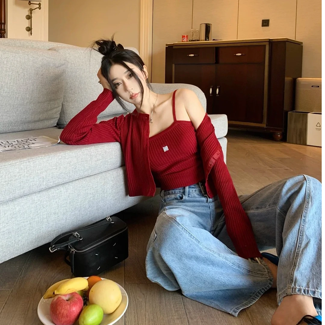 2025早春新款时尚休闲牛仔裤洋气休闲百搭长款宽松长裤阔腿女裤