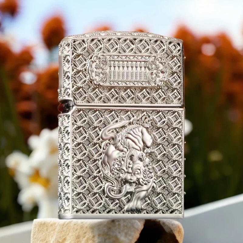 【CC】zippo打火机正品花丝貔貅限量版礼盒芝宝煤油防风男士DY9902T