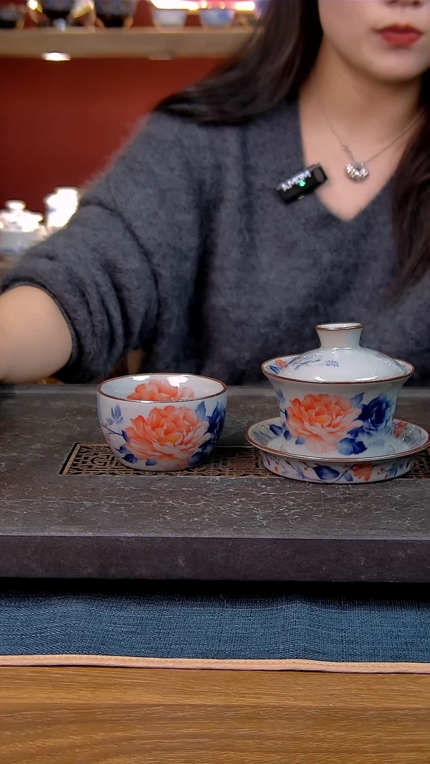 简装家用款2件套 老陶泥开片纹陶瓷茶具