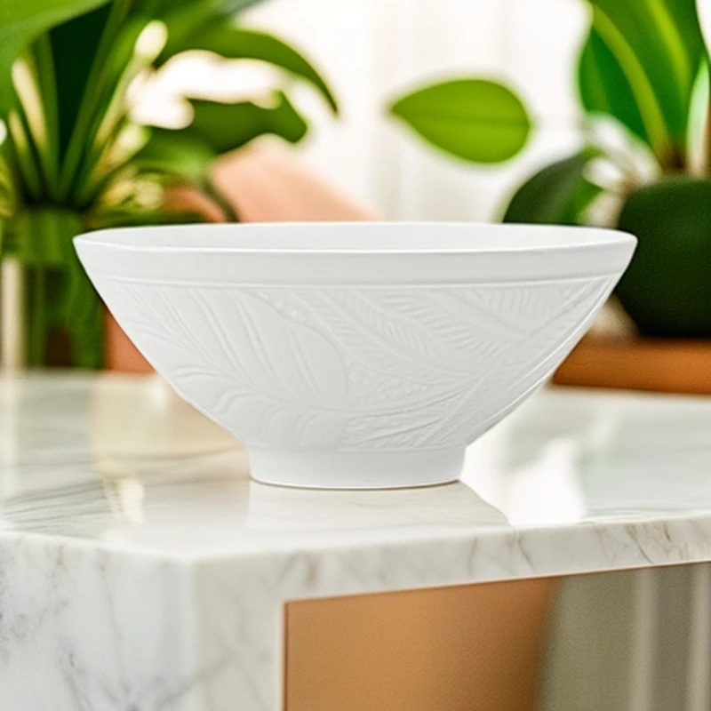 「白月光」13cm饭碗（拍一发二）两只装 精致 纯白 立体浮雕 家用