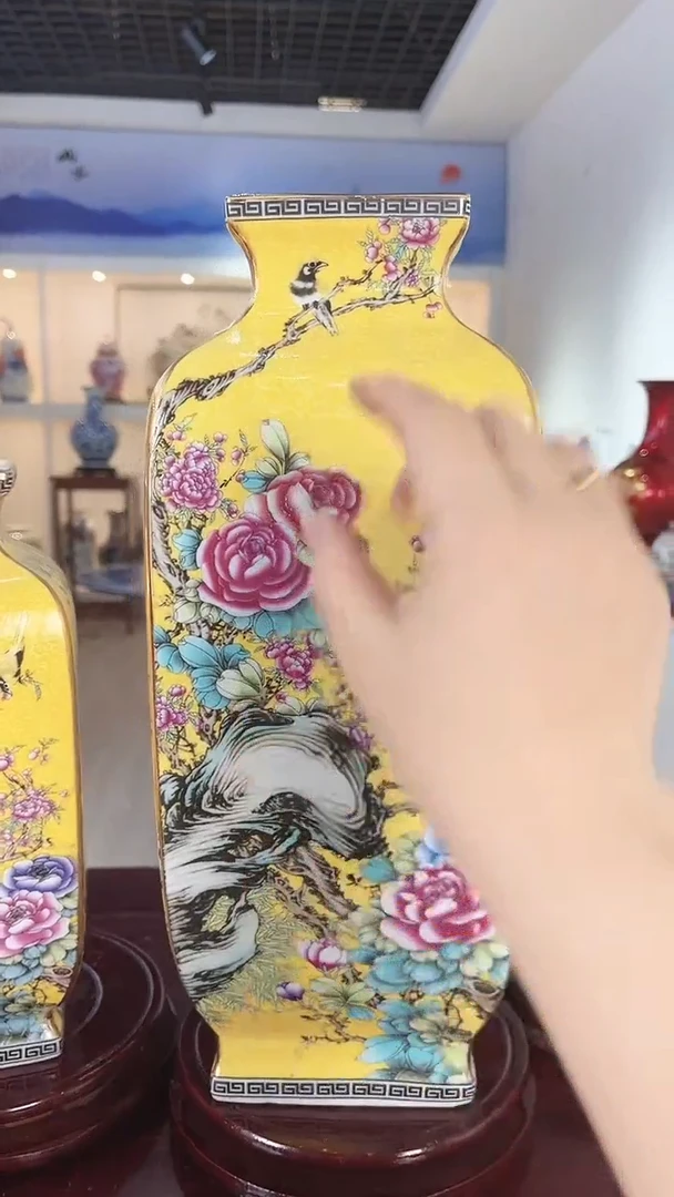 摆件景德镇陶瓷花瓶高度35cm