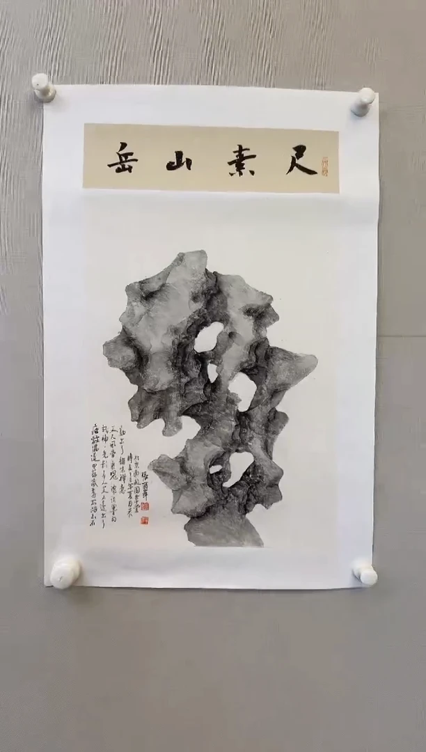 国画y天津人美-张丽萍工笔太湖石1平尺