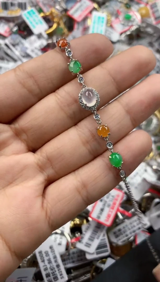 银S925镶嵌戒指翡翠5555----6