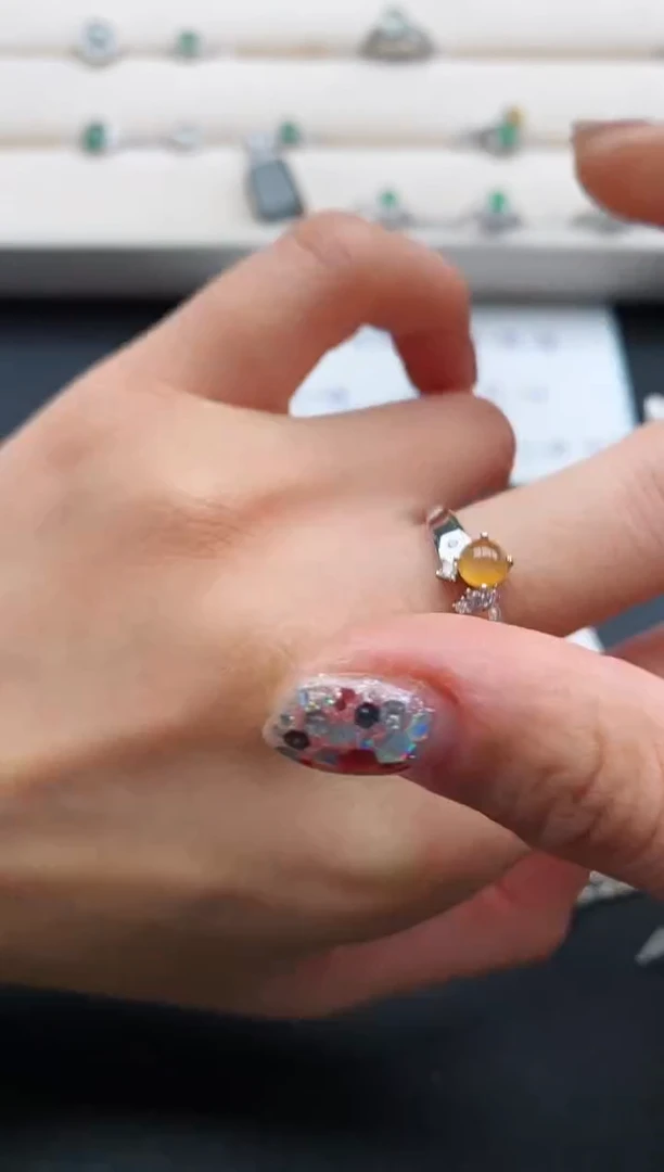 银S925镶嵌戒指翡翠3333333+7