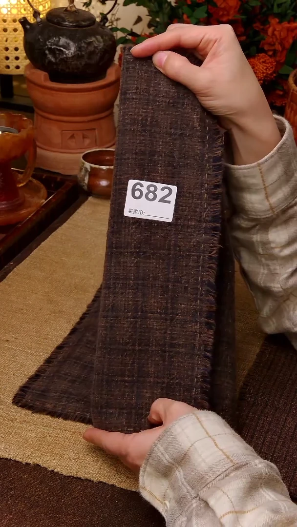 小*Cici手作刺子绣柿染壶垫杯垫-682同款茶巾