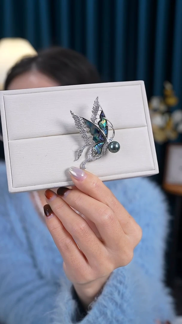 【闪购商品】海水珍珠胸针合金9-10mm大溪地胸花