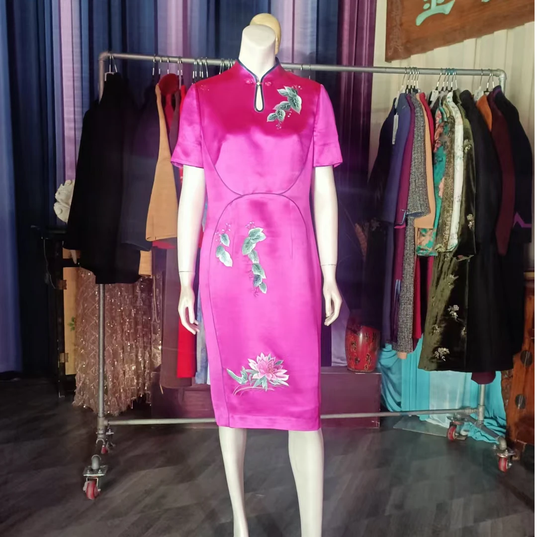 璞玉*202502013觅梅桃红时尚旗袍A191008（2）
