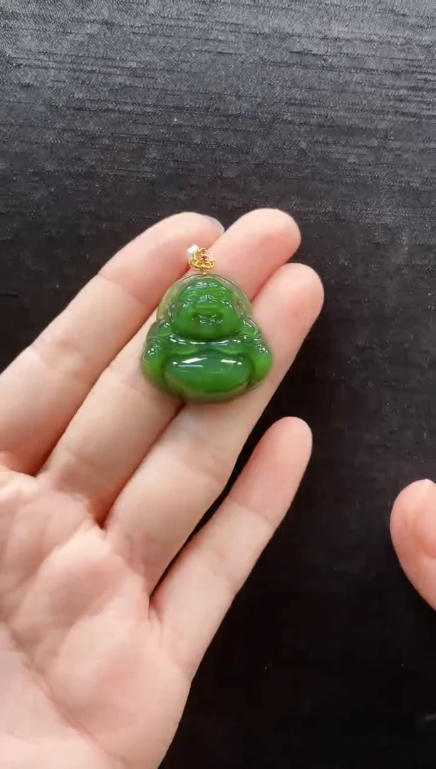 【闪购商品】和田玉吊坠18K金镶嵌多样性发一