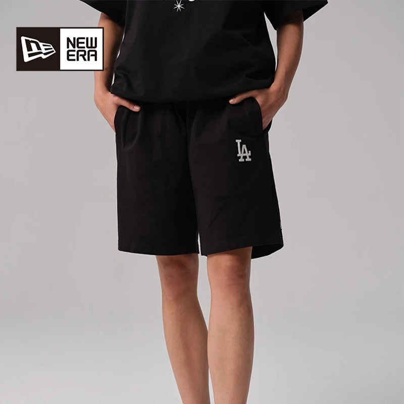 New Era x MLB纽亦华男棉休闲潮流MLB透气LA五分短裤运动裤