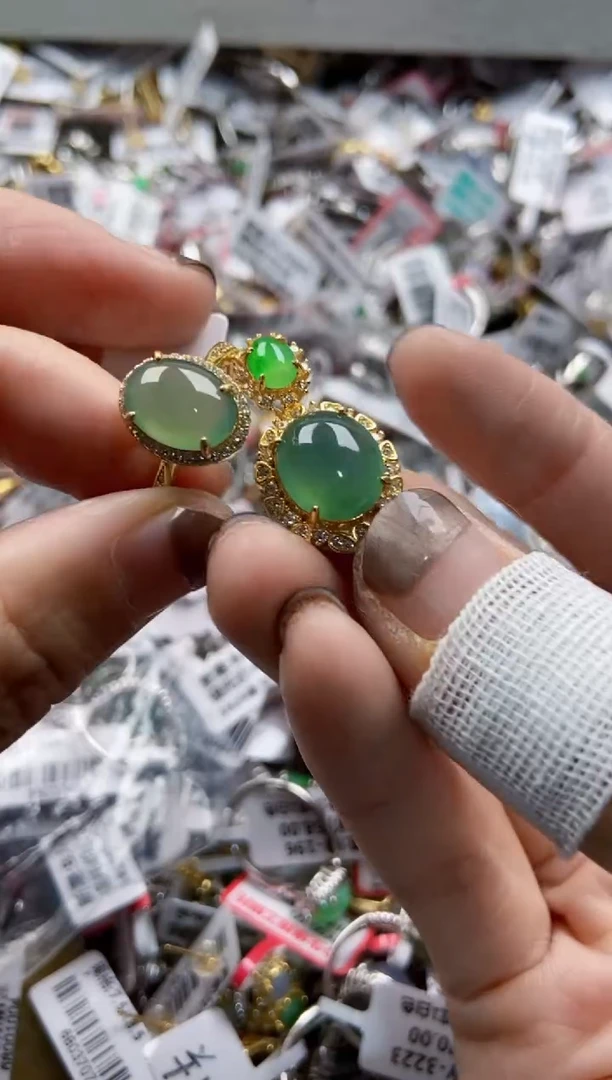 银S925镶嵌戒指翡翠333   5