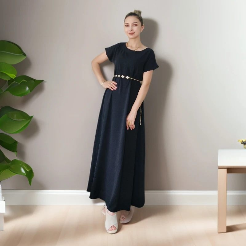 2025年最新款时尚百搭气质休闲夏季宽松亚麻裙