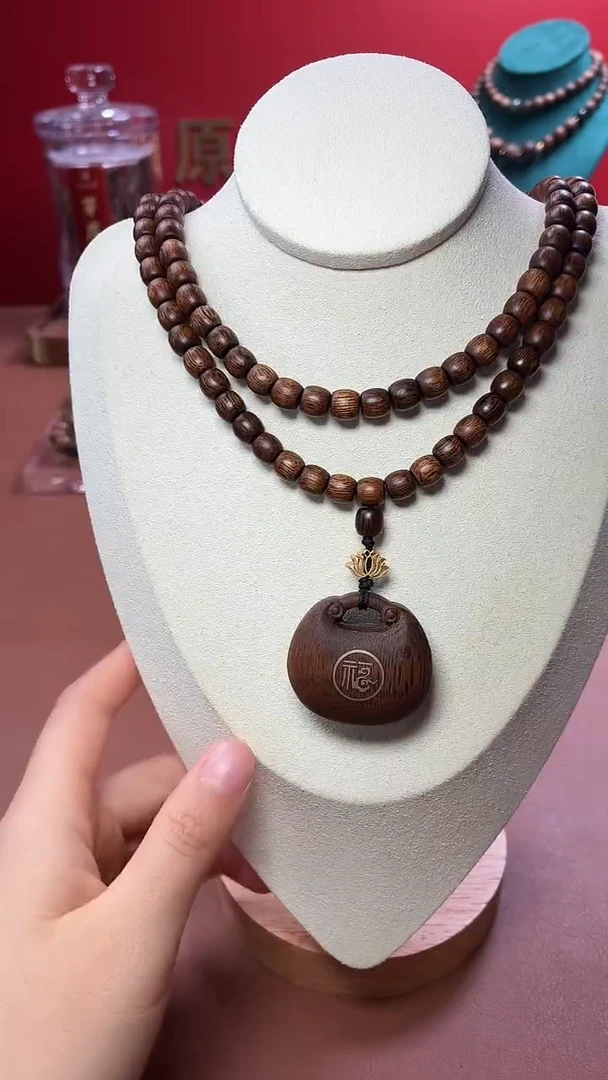 沉香手串沉水越南芽庄金丝油黄棋6x6代代有福设计