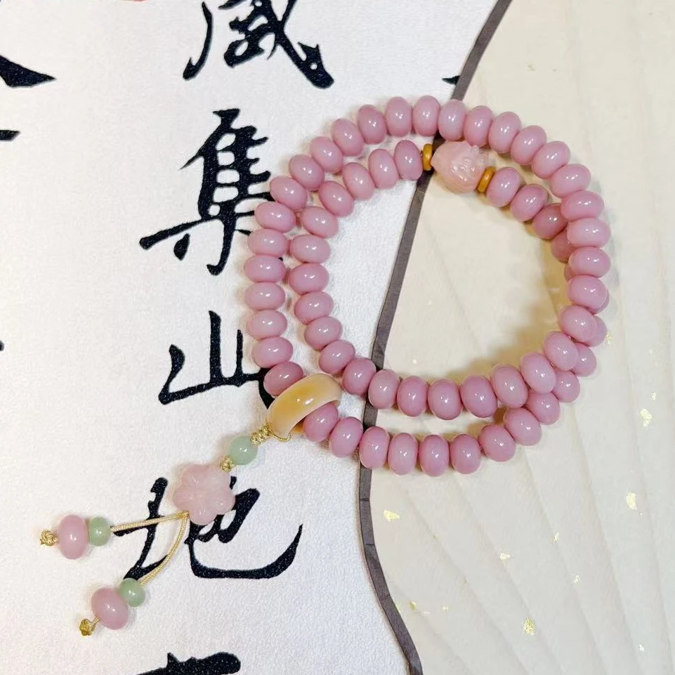 芋泥啵啵菩提双圈手串国风九尾狐手持女生百搭盘玩菩提子文玩珠串