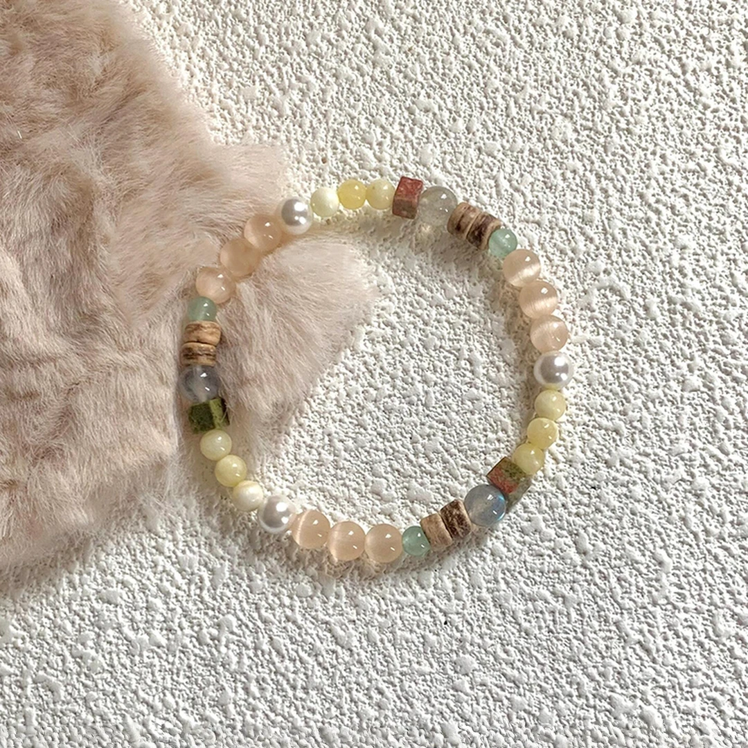 非金属仿水晶手链 民族风串珠手链女复古简约时尚小众高级感手饰