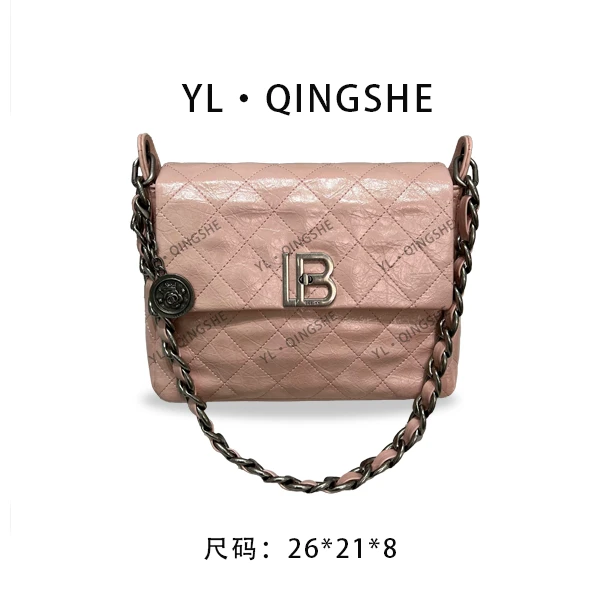 【依琳定制】女士潮流时尚经典气质手拎单肩包ZT-D9617-B-奶昔粉