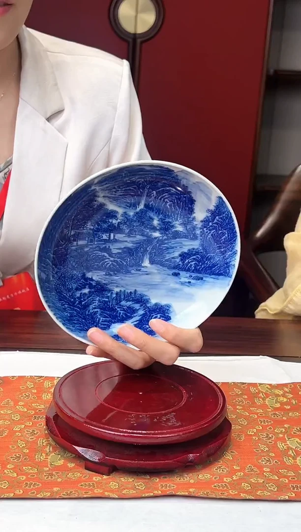 古县衙青花山水壶承