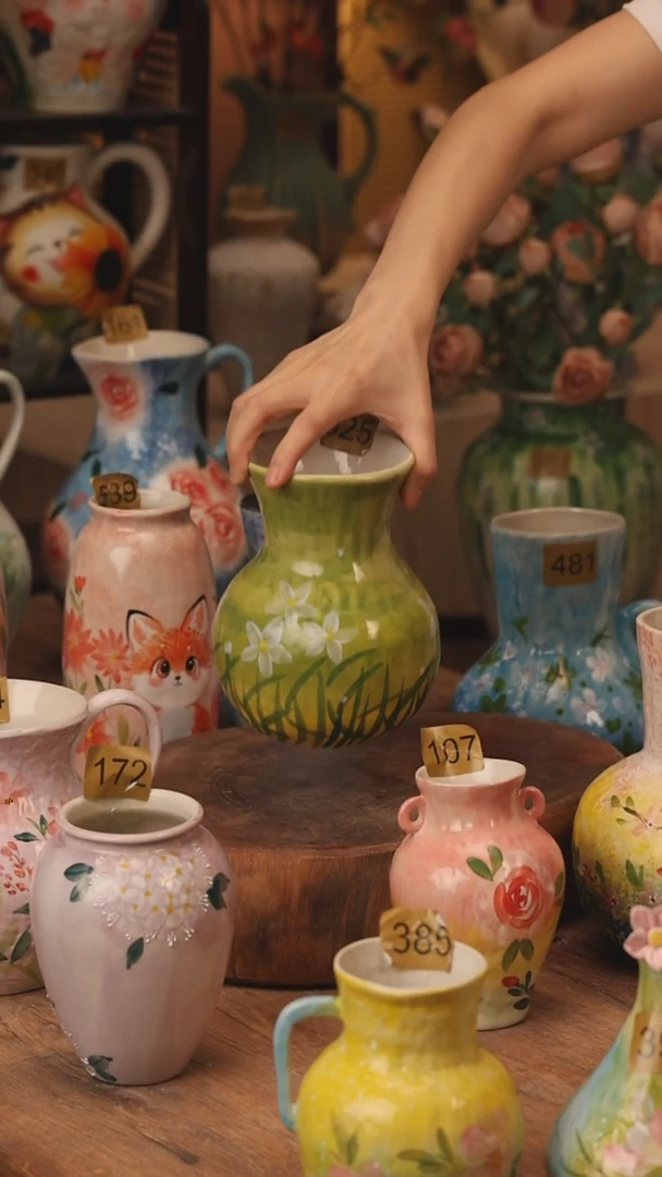 陶瓷景德镇设计师手作花器摆件侘寂风525