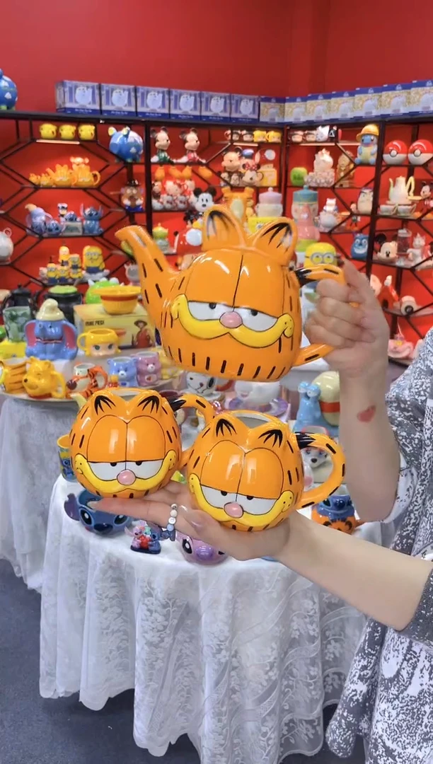 【闪购商品】.@@加菲猫陶瓷一壶二杯