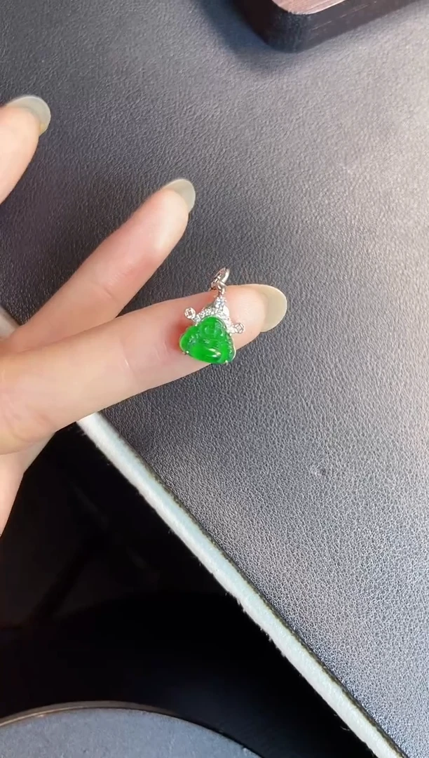 吊坠(不含链)银S925镶嵌翡翠1