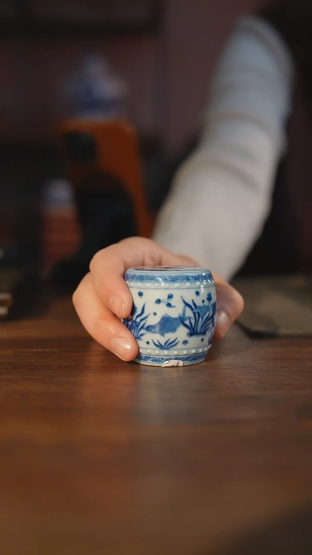 【闪购商品】杯慕胤堂青花鱼藻盖置