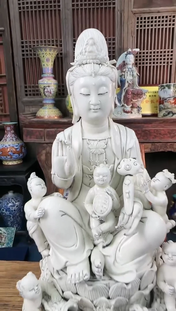 【闪购商品】摆件陶瓷 摆件 雕刻观音