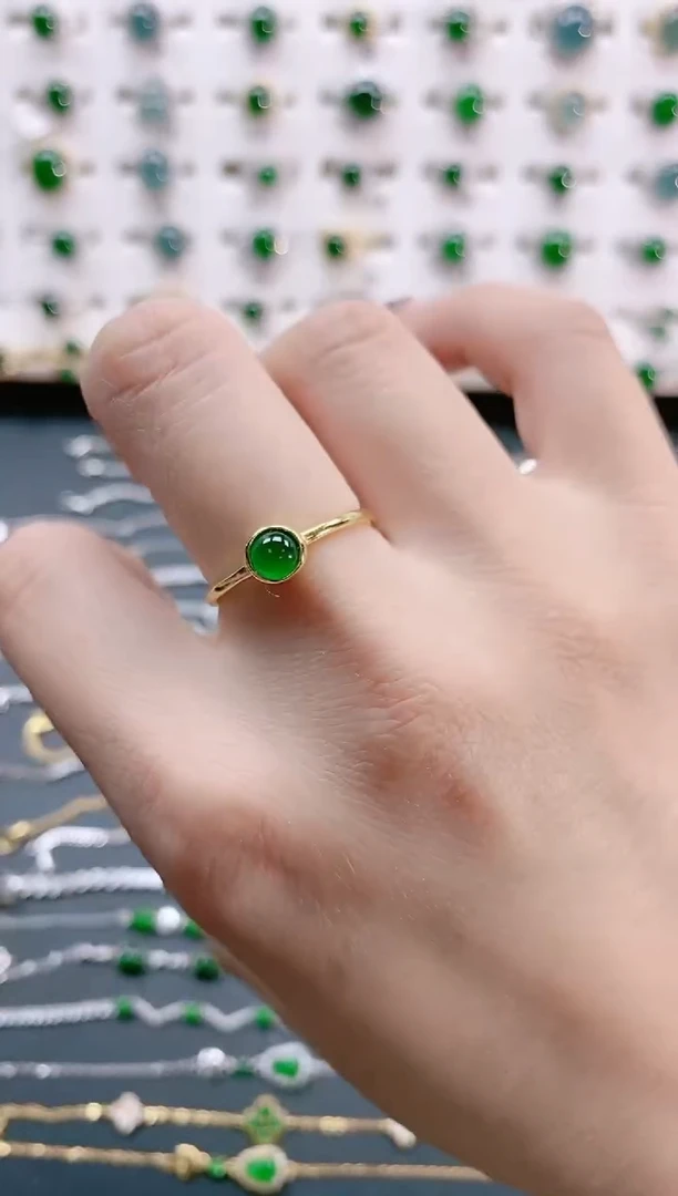 【闪购商品】翡翠戒指银S925镶嵌天然翡翠