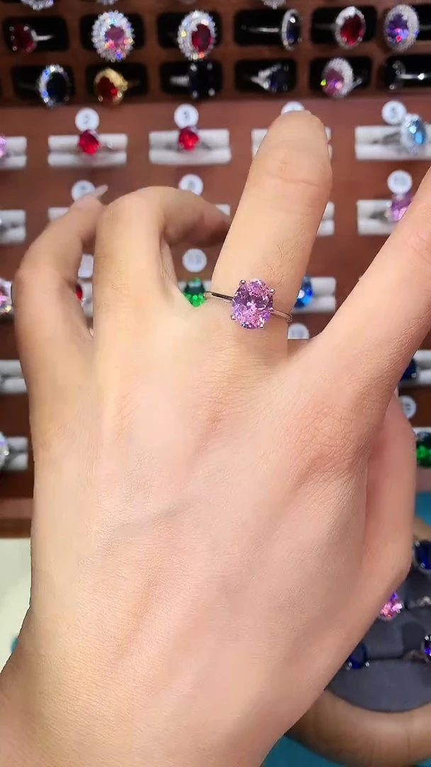 银S925镶嵌戒指碧玺810白