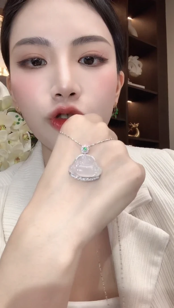 吊坠(不含链)18K金镶嵌翡翠A27