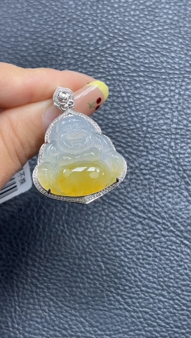 颈饰18K金镶嵌翡翠YM428-10 佛公