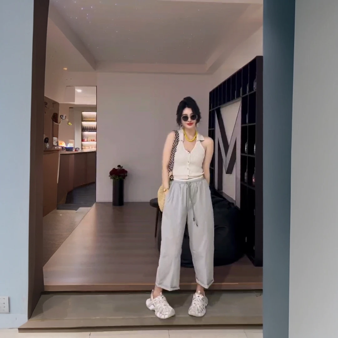 XPP  大码特体300斤日系宽松显瘦休闲速干弹力弯刀山本阔腿裤3800