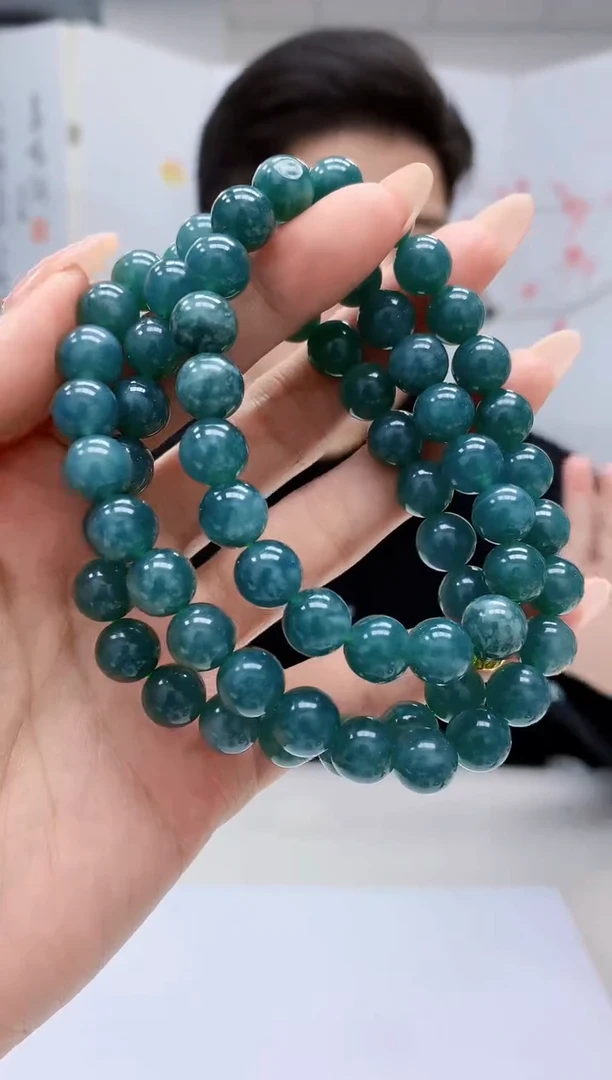 【闪购商品】定制翡翠未镶嵌4917MM-毛货珠链64