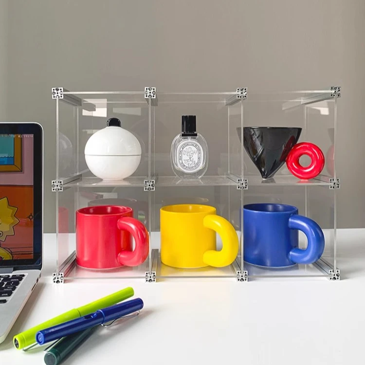 亚克力透明水杯置物架马克杯手办悬浮架收纳架落地壁挂杯架可拆卸