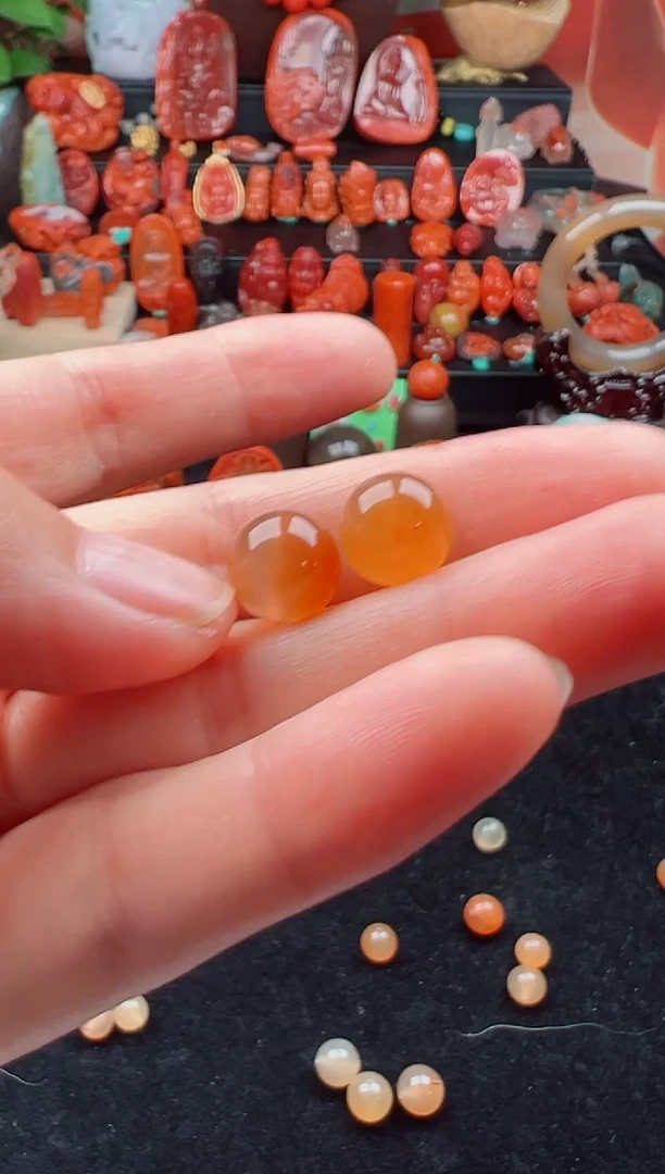 未镶嵌单珠南红玛瑙自**乐单珠