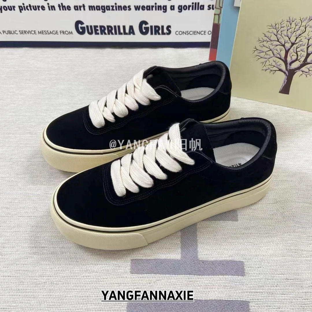 YANGFAN阳帆2026新款时尚百搭板鞋反绒皮面学生百搭厚底休闲鞋男