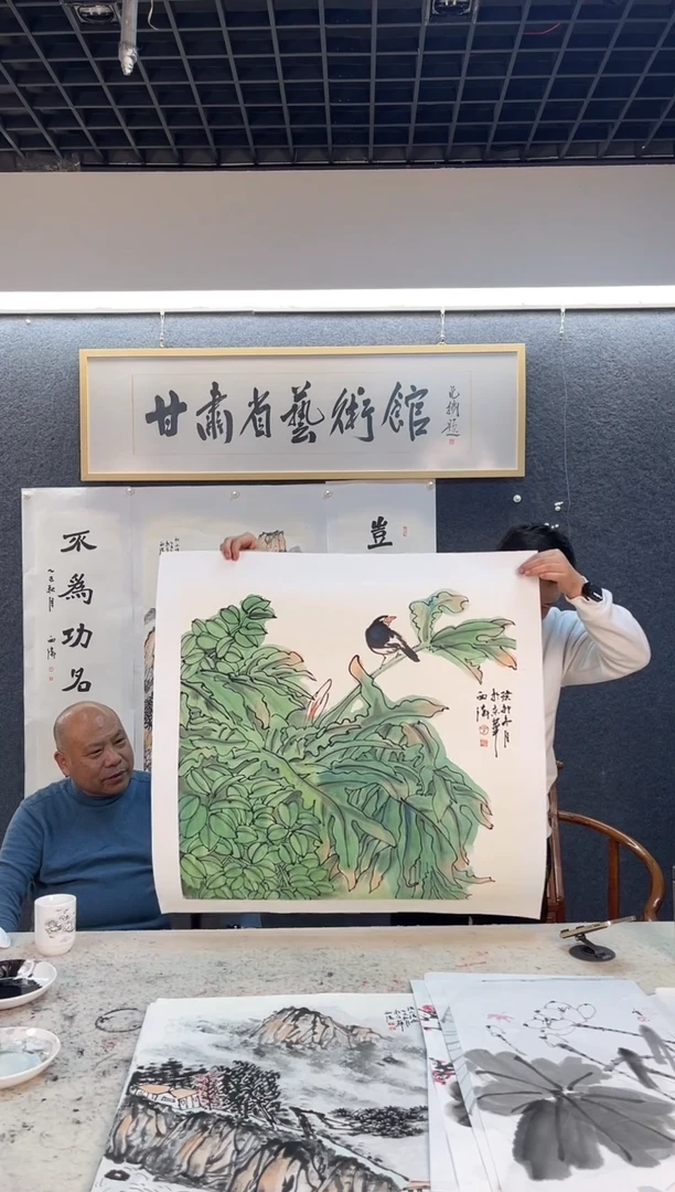 国画李西W花鸟四尺斗方