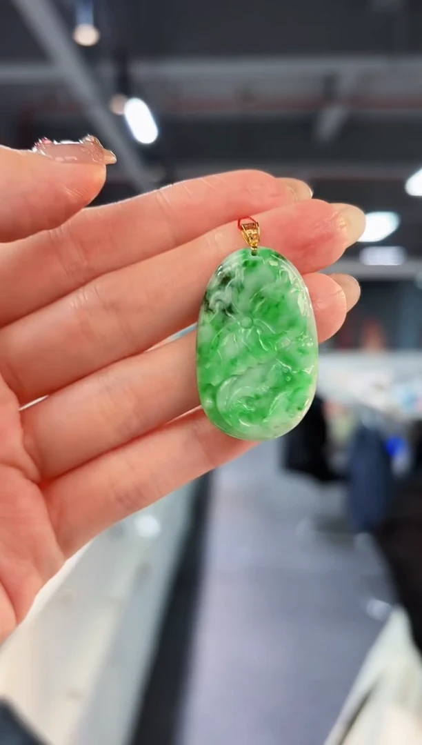 【闪购商品】翡翠颈饰18K金镶嵌缅料A货/支持复检/一件