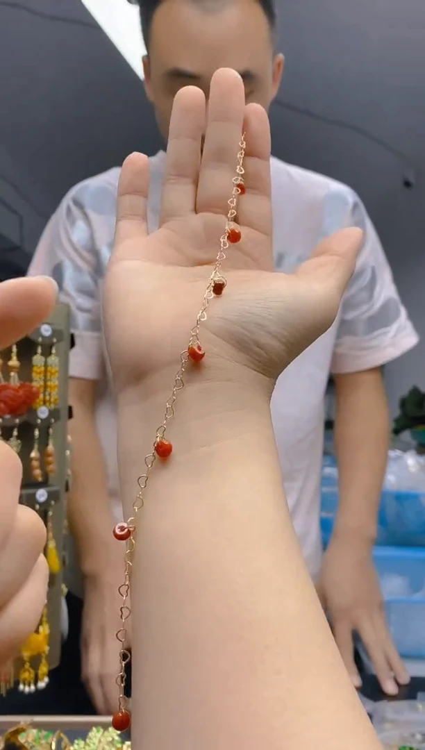 【闪购商品】翡翠耳饰合金89翡翠脚链