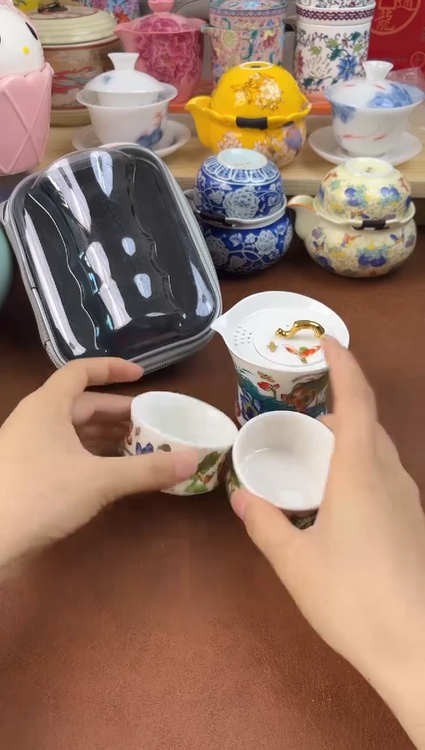 陶陶瓷茶具摆件旅行套组