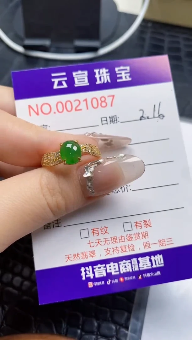 【闪购商品】翡翠戒指银S925镶嵌/1087