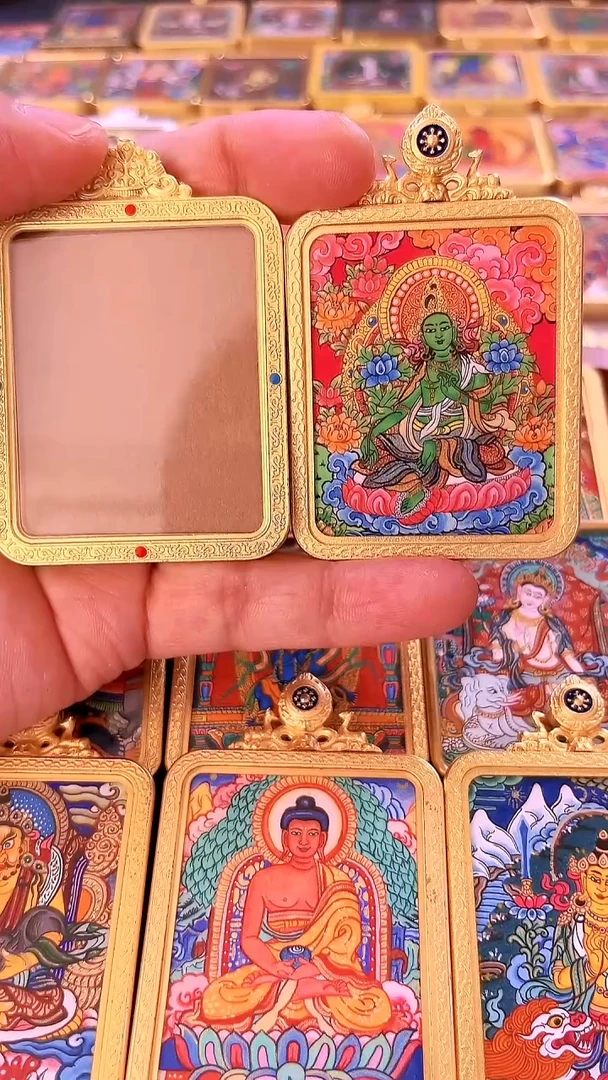 吊坠番**?纯手绘绿妈妈唐卡